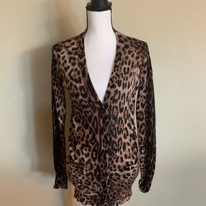 Ellison brand leopard cardigan sweater, Small